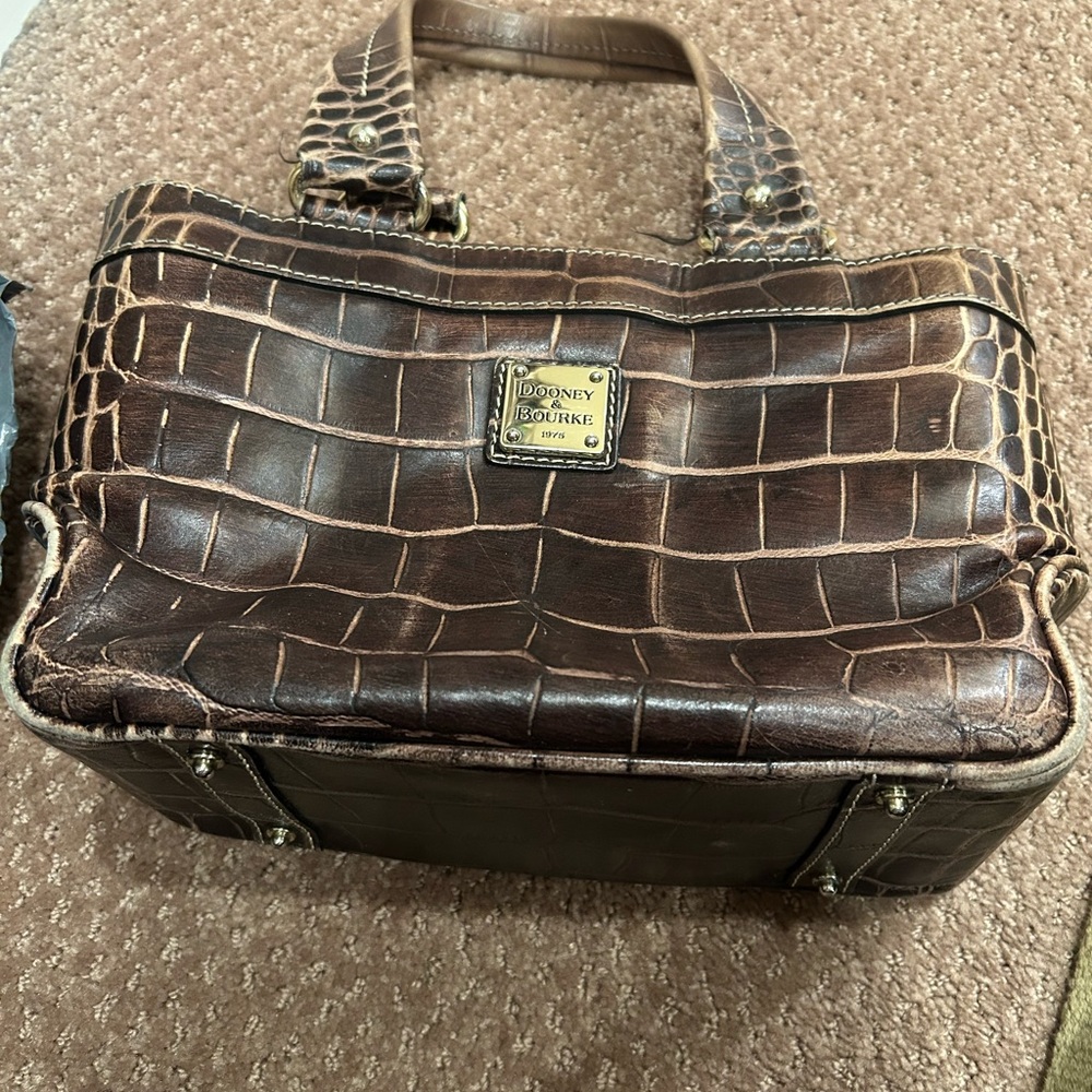 Dooney & Bourke Brown Crocodile Embossed Purse